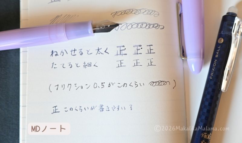 書いてみた様子